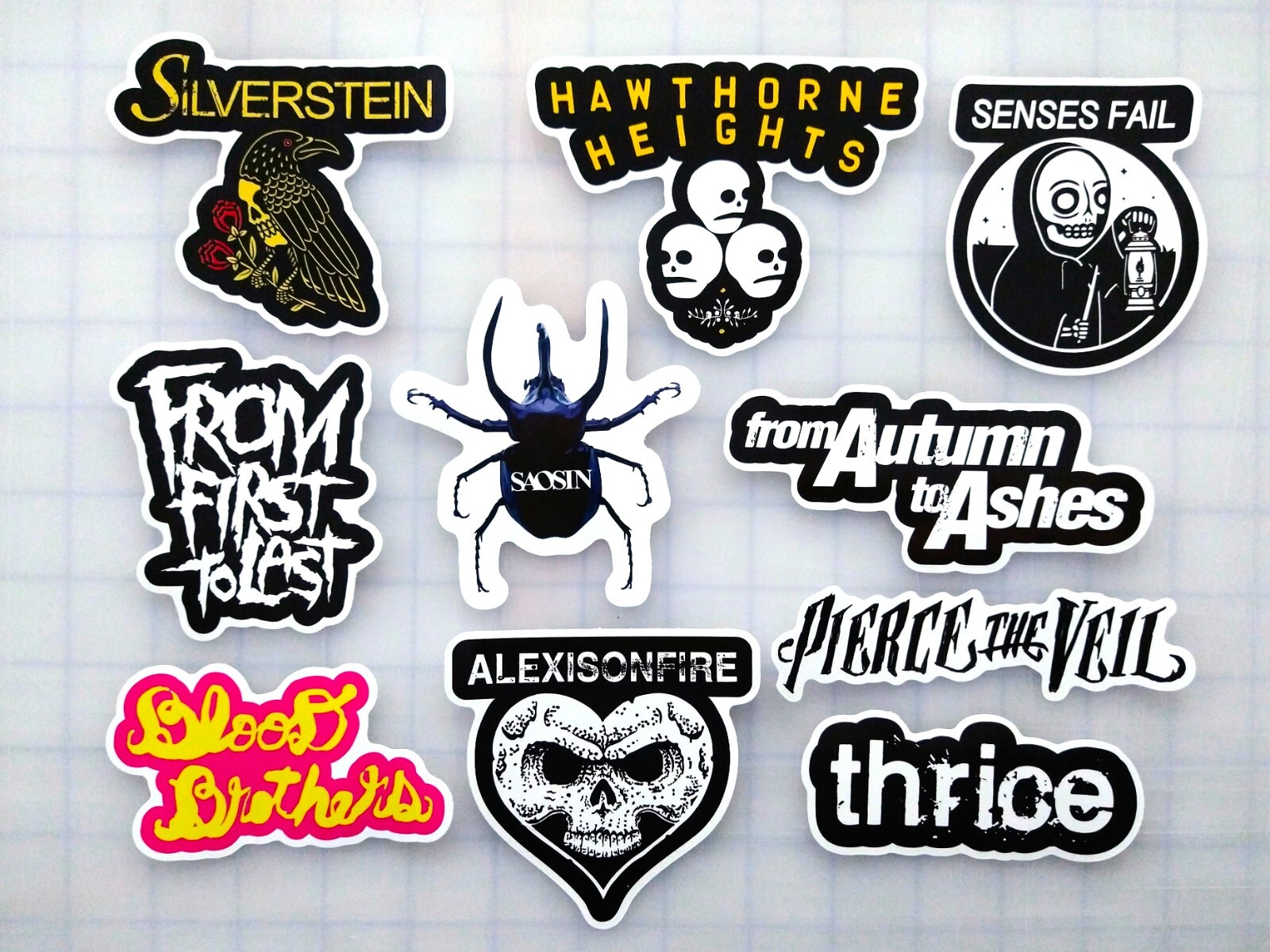 Screamo / Emo Vinyl Sticker Lot (10 Pack) indie rock band punk metalcore scene