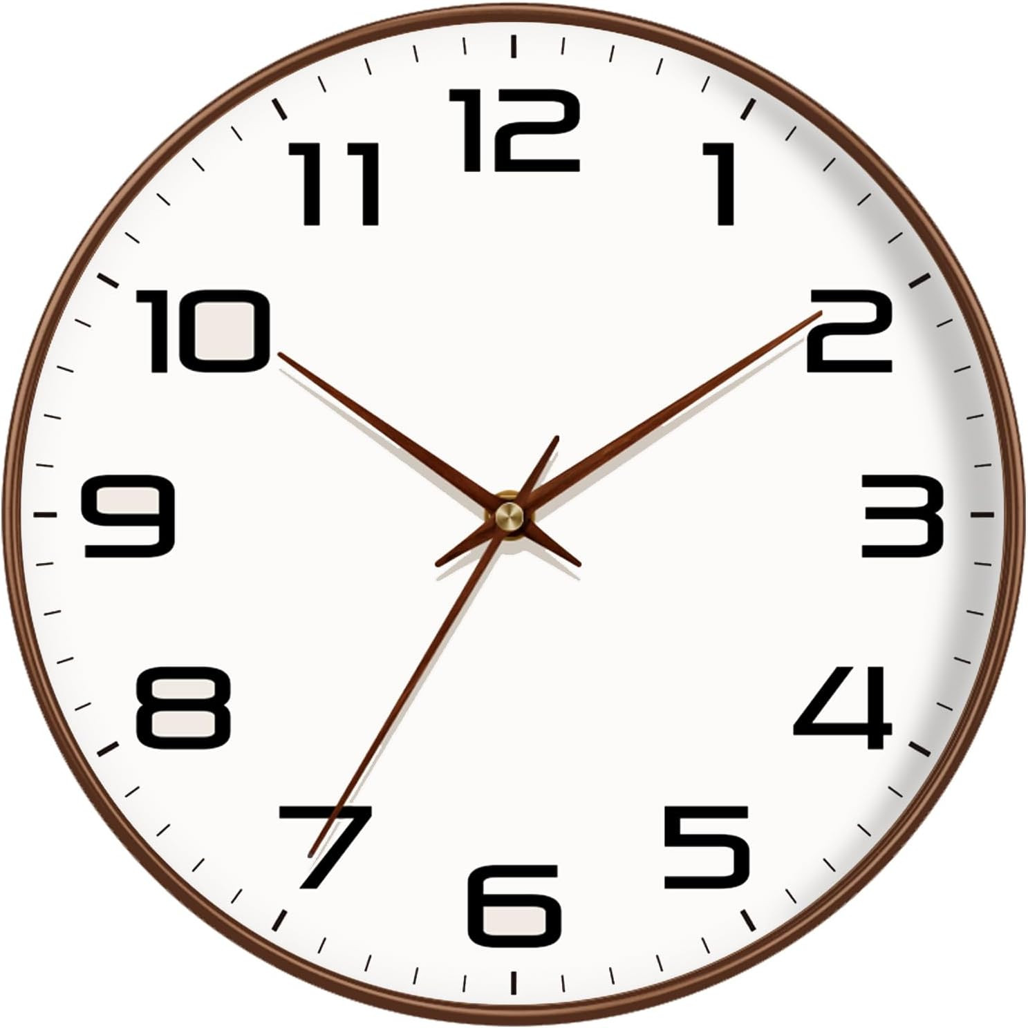 Woodgrain Wall Clock–Silent Non-Ticking Wall Clocks Battery Operated 8 Inch, Lar