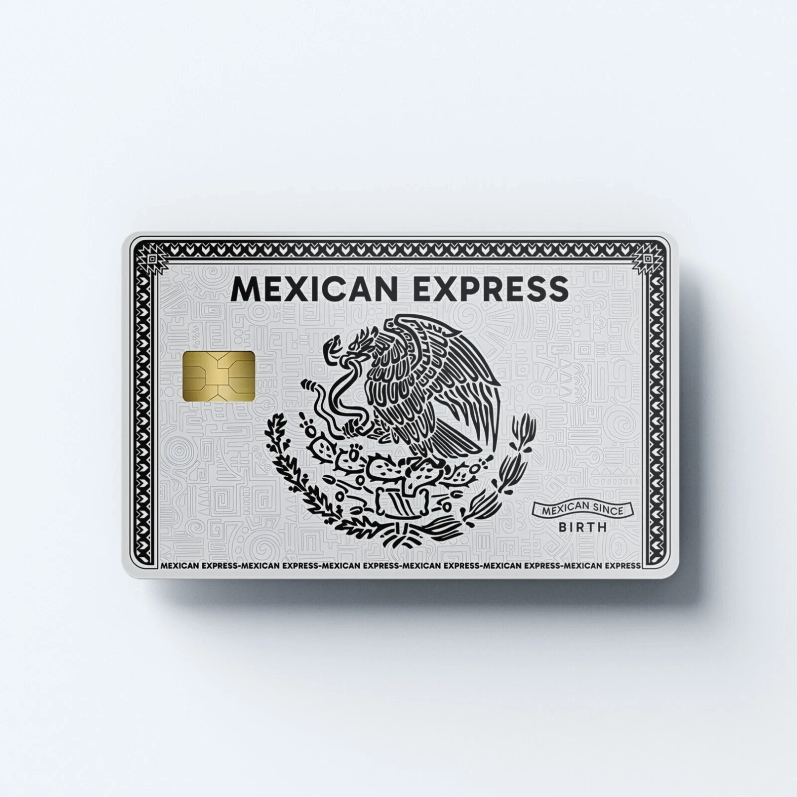 Mexican Express Silver Eagle Vinyl Credit Card Sticker Debit Card Sticker – 2 Pk