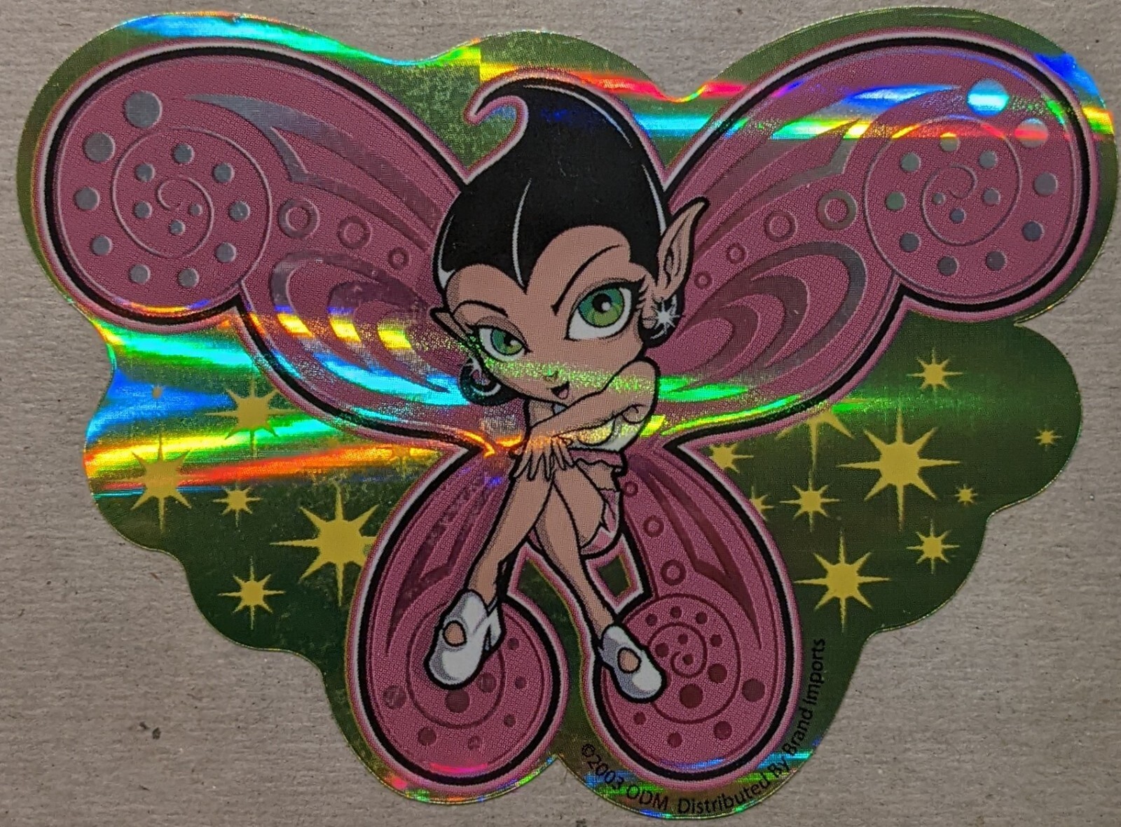 2003 Y2K ODM ZUM Brand Imports Prism Holo Girl Power Vending Sticker FAIRY