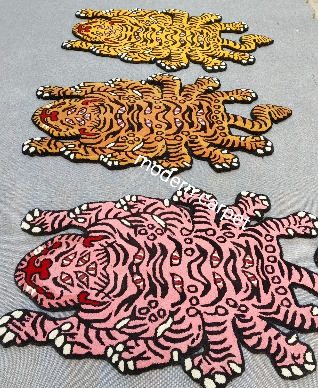 Tibetan Tiger Rugs Handmade 100% Woolen Hand Tufted For Home Decoration