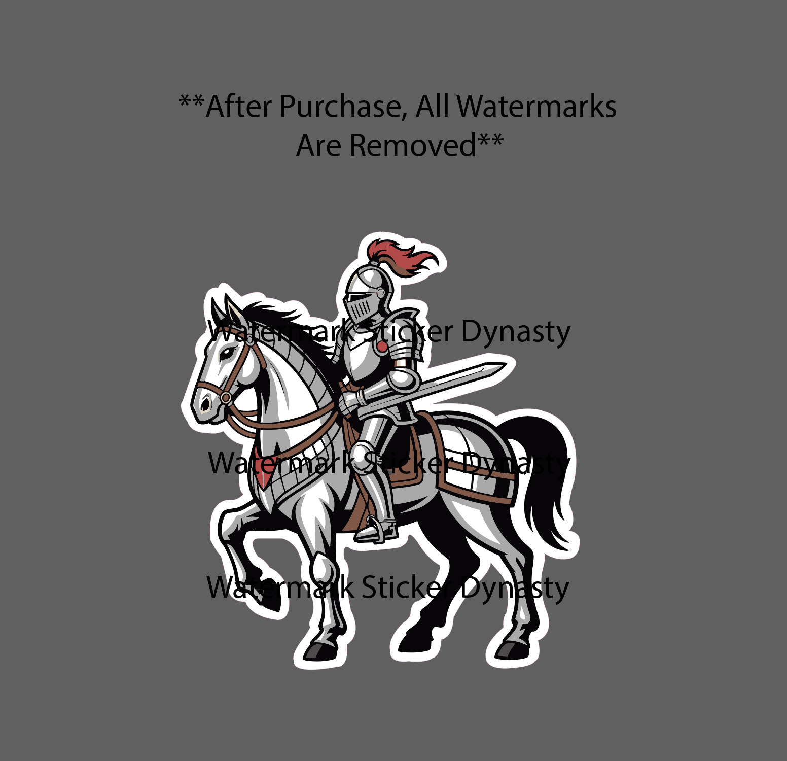 Knight on Horseback Sticker Waterproof Decal Medievil Horse War Warrior Gift NEW