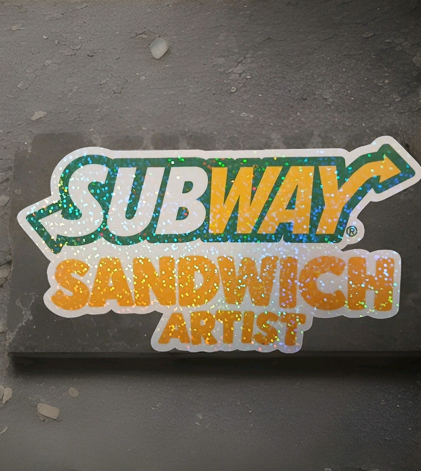 Subway Employee Holographic Sandwhich Artist Vinyl Glitter Sticker