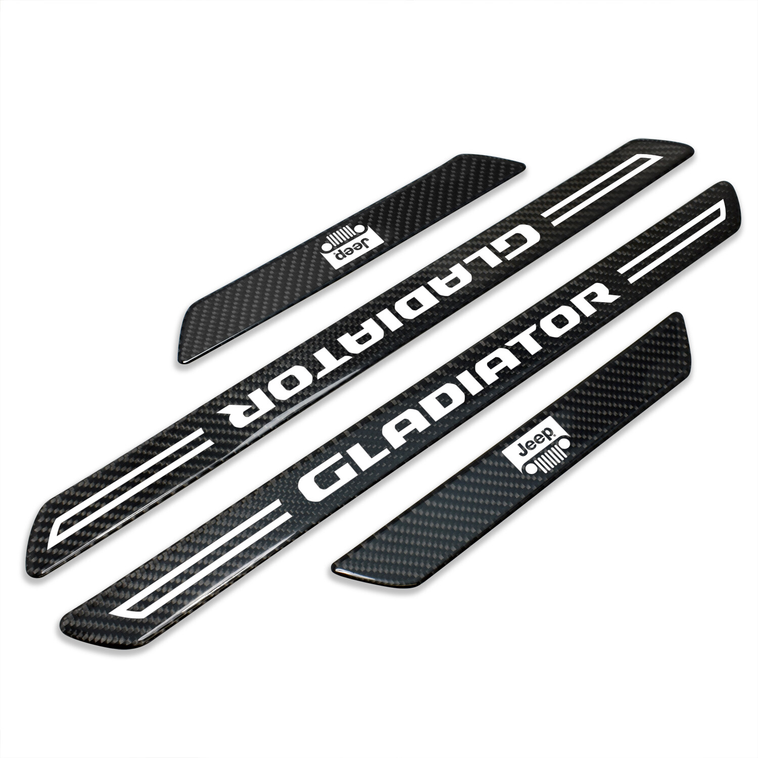 Jeep Gladiator Real Carbon Fiber 4 Pcs Door Sill Kick Plates
