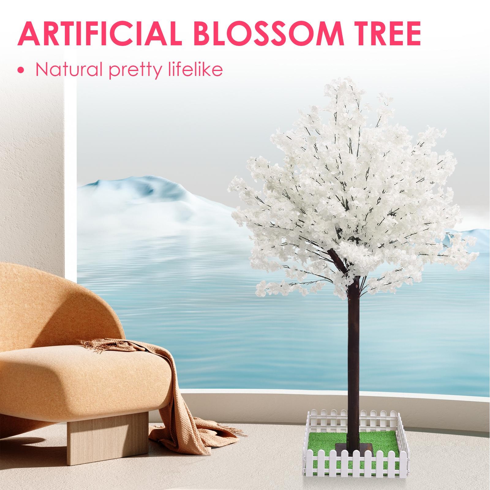 59/70in US STOCK Artificial Cherry Blossom Tree Sakura Tree Decor Cherry Blossom