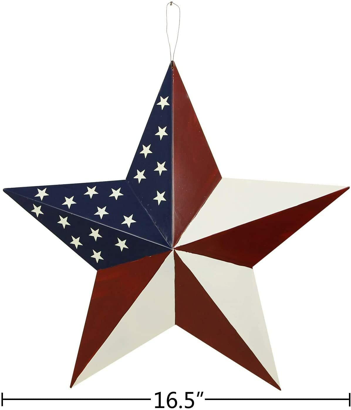 16.5‘’ Metal Patriotic Old Glory Americana Flag Barn Star Wall Decor July of 4