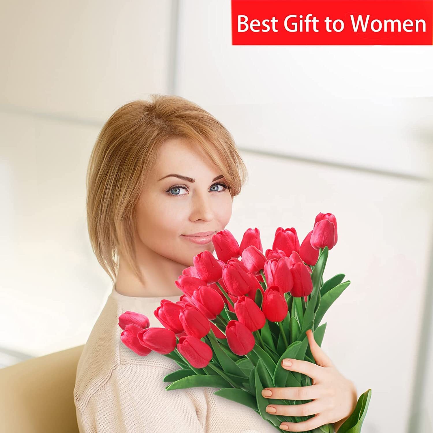 10/20pcs Hawesome Artificial Latex Tulips Flowers Faux Tulip Stems PU Real Touch