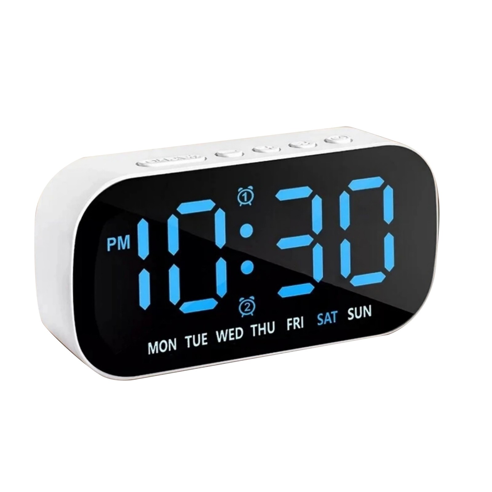 White Large LED Display Electric Digital Alarm Clock With Snooze Function