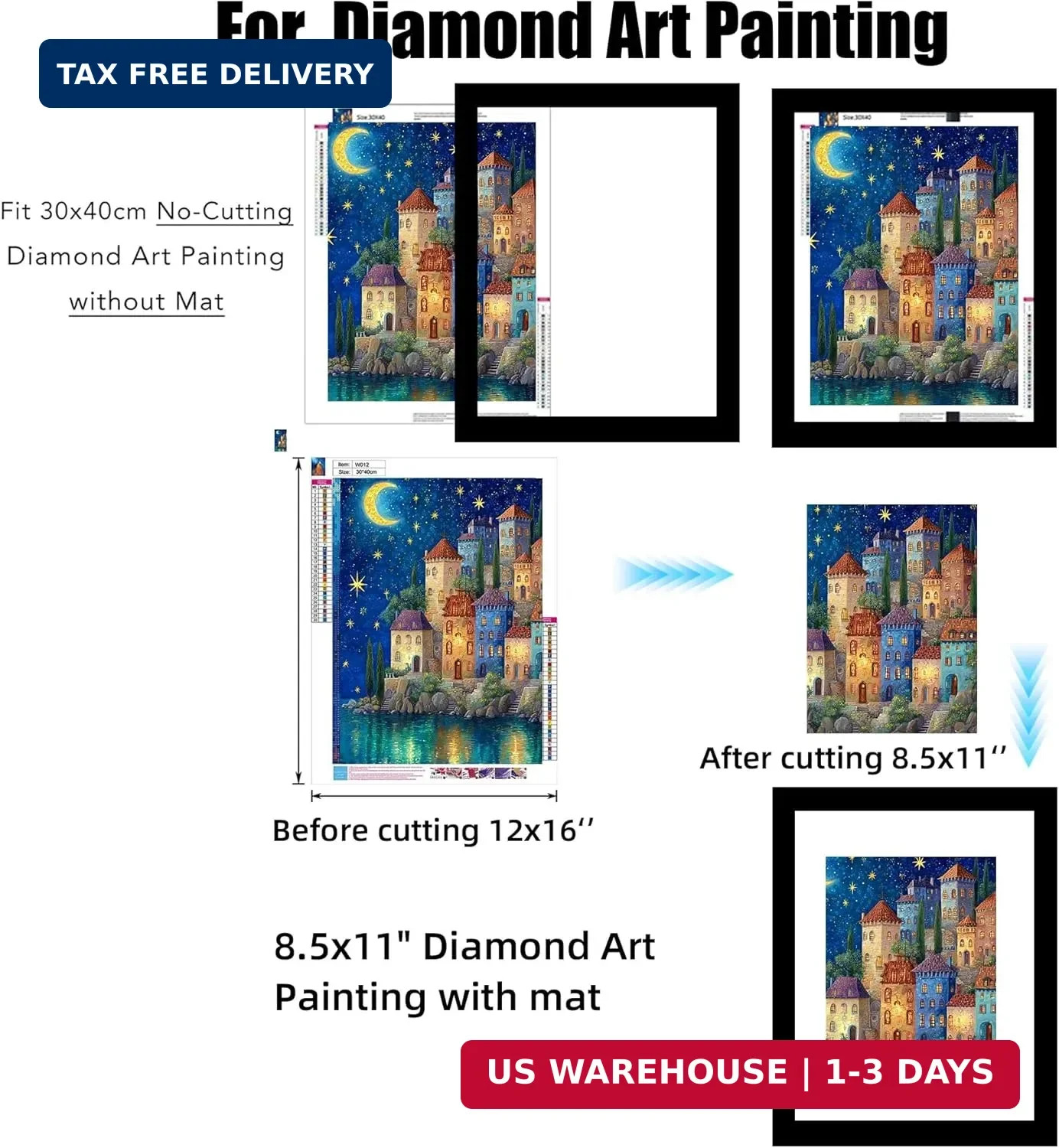 BESCRCL 12×16 Picture Frame Black Set of 6, Diamond Art Painting Frames Display