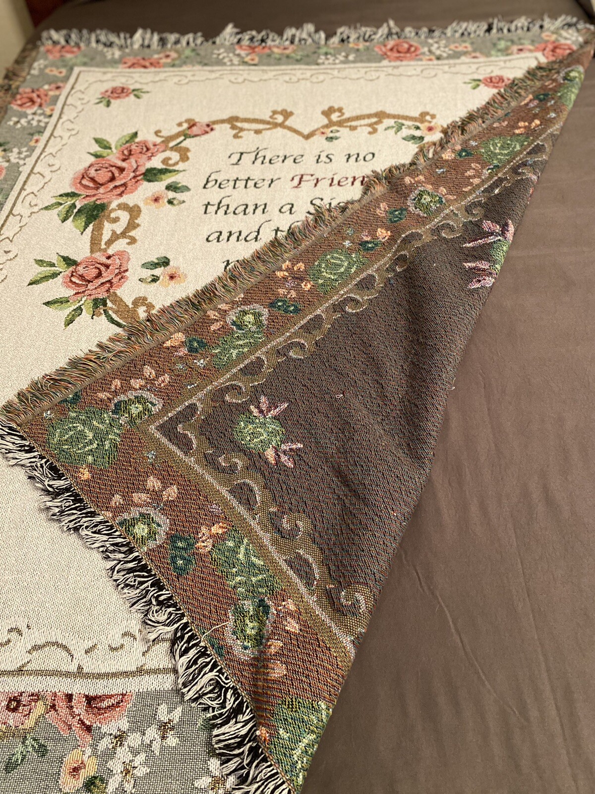 Throw Blanket By Collections ETC Better Sister Poem Cotton Polyester Blend 47×56
