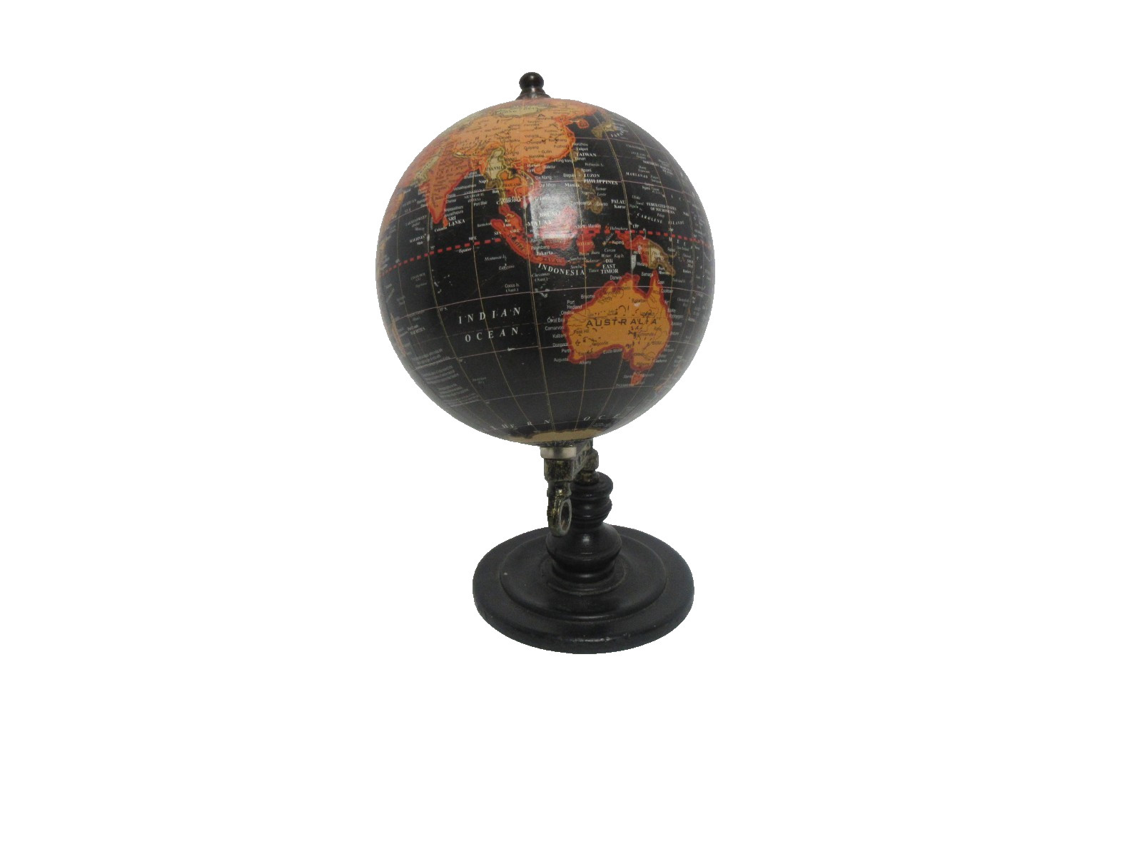 Tabletop World Globe Rotating Globe 9″ Black Orange Brown Fall Autumn Decor