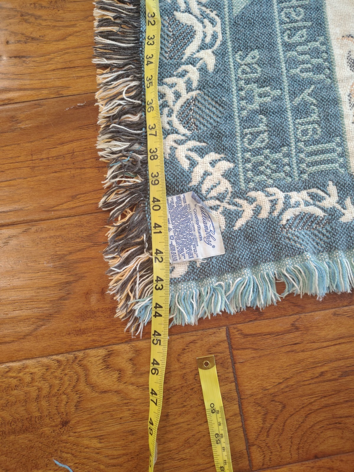 Blanket/Throw Goodwin Weavers 100% Cotton USA Williamsburg Pattern 48″ X 67″