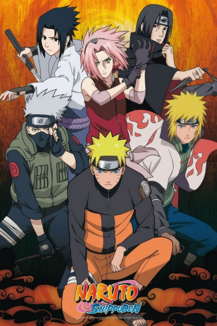 Naruto Shippuden – Anime TV Show Poster (Naruto & Friends) (Size: 24″ x 36″)