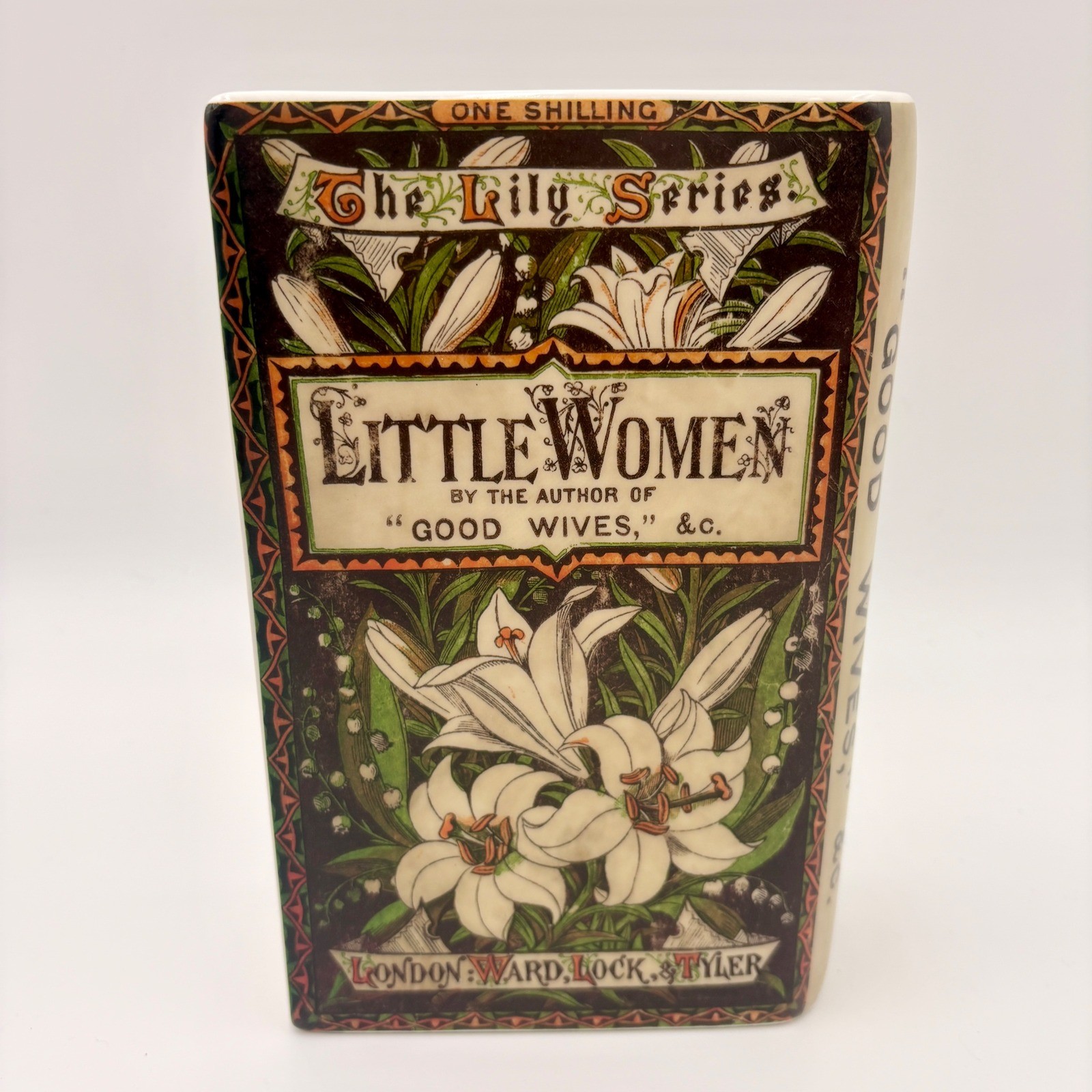 Little Women The Lily Series Ceramic Book Vase Vintage Style Floral Decor Biblio