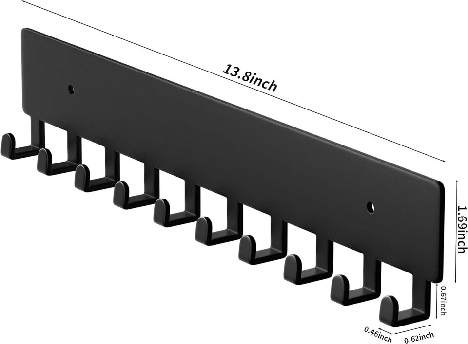 Key Holder for Wall, Key Hooks with 10 Hooks Wall Mounted Key Holder for Hallway