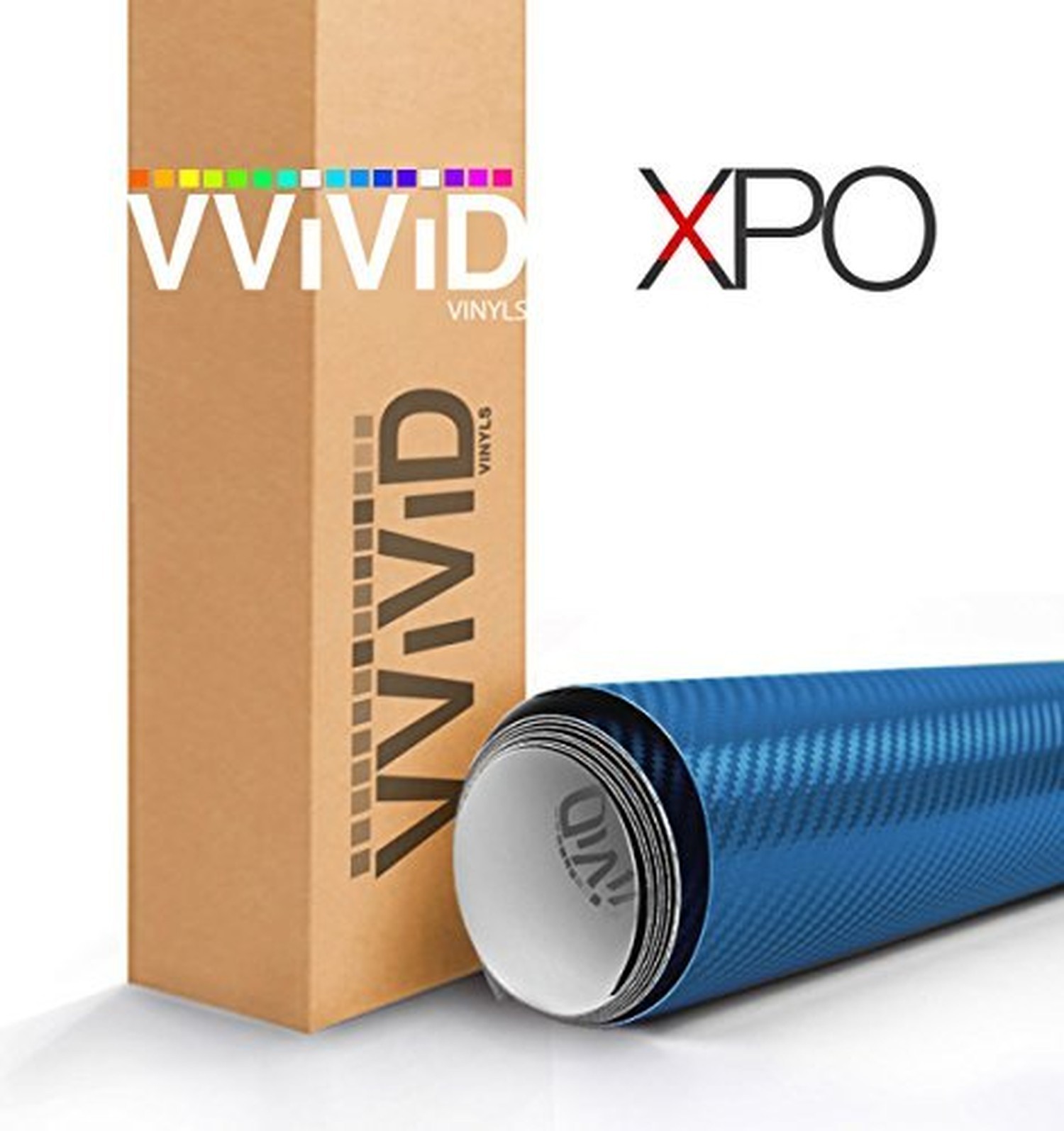 VViViD Metallic Blue 3D Carbon Fiber Vinyl Wrap Roll XPO Air Release Technolo…