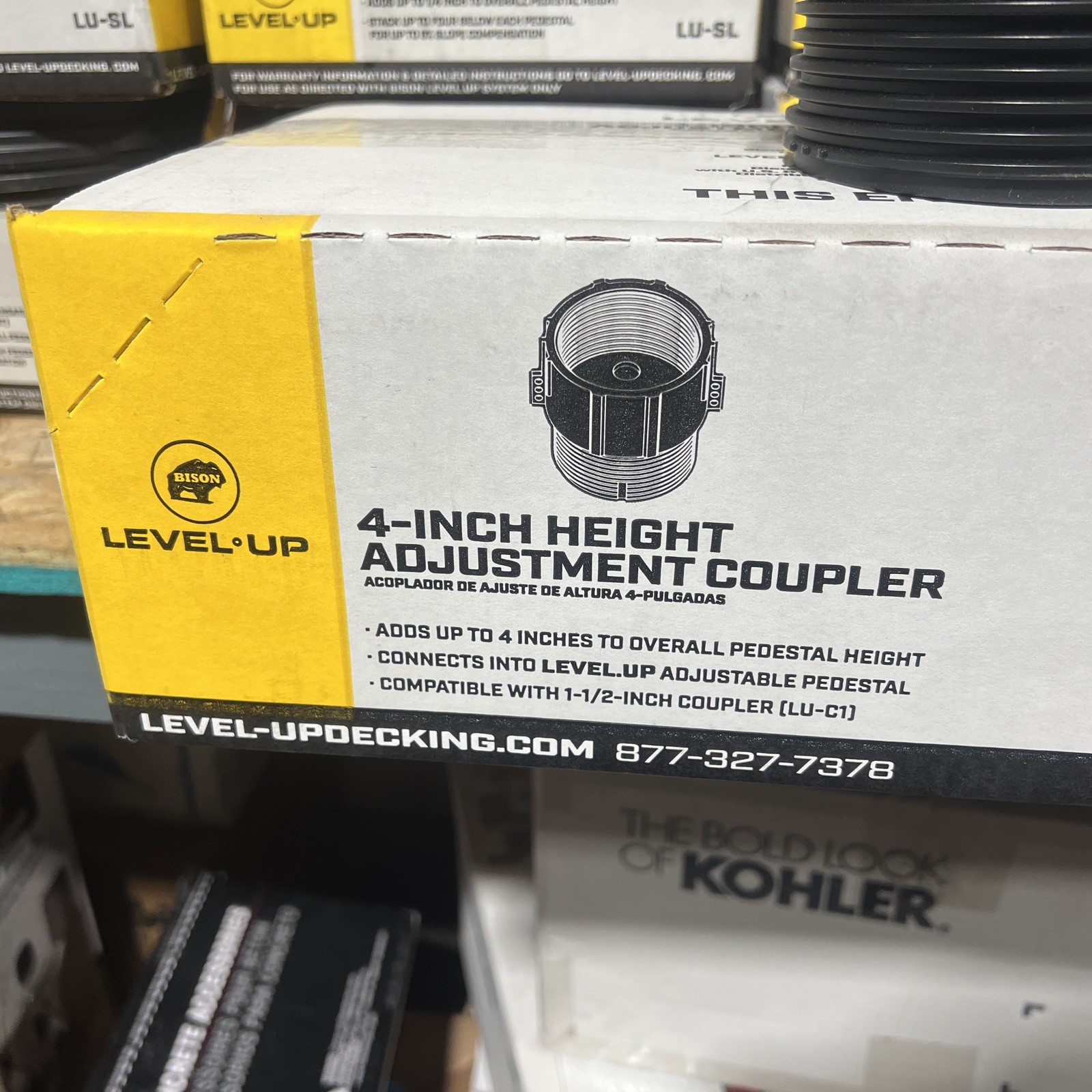 Level Up Pedestal System Accessory Height Coupler 4 in. (6-Pack) 06010 LU-C4