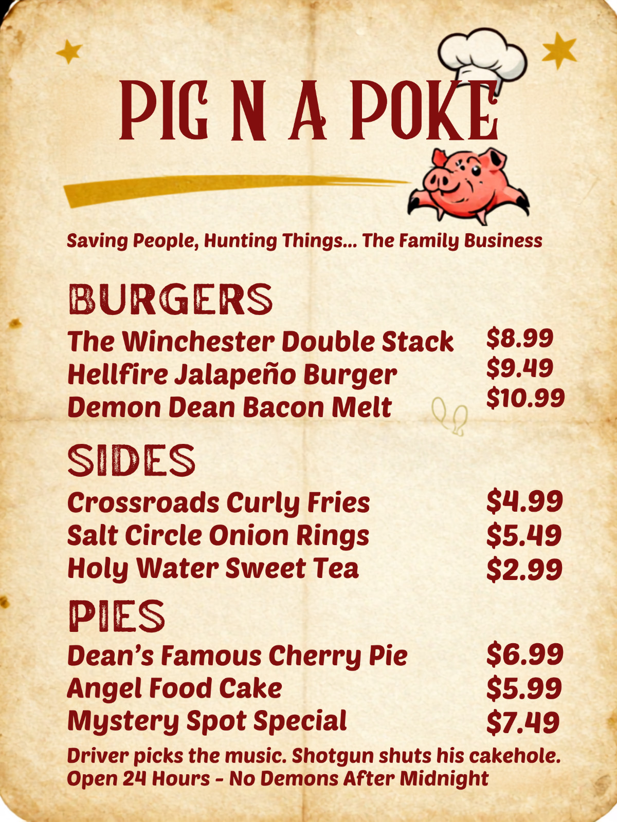 Supernatural Pig N Poke Wall Collage Poster Print