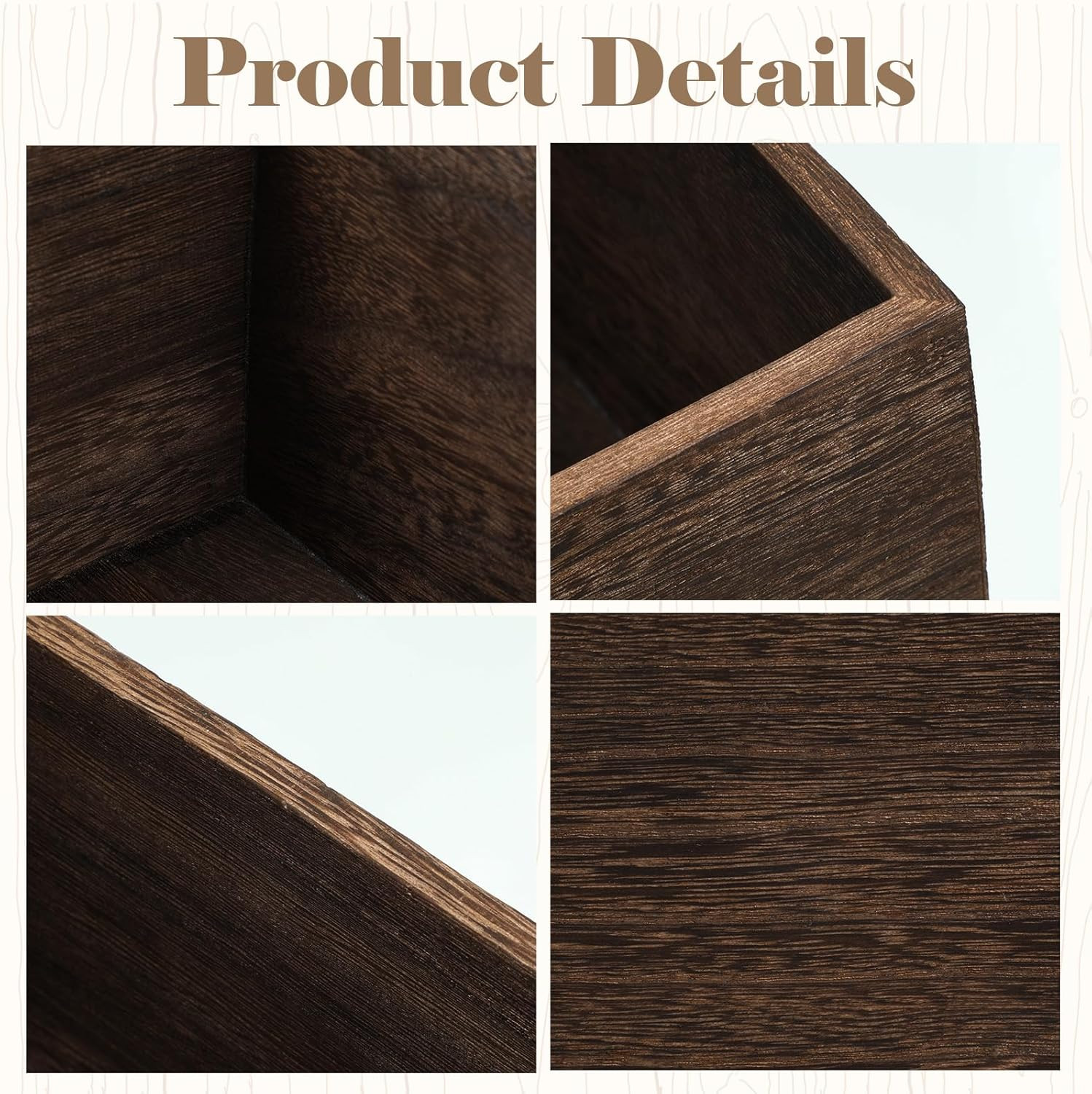 Wooden Display Risers Set – 6 Pcs Stackable Rustic Stands for Events and Decor