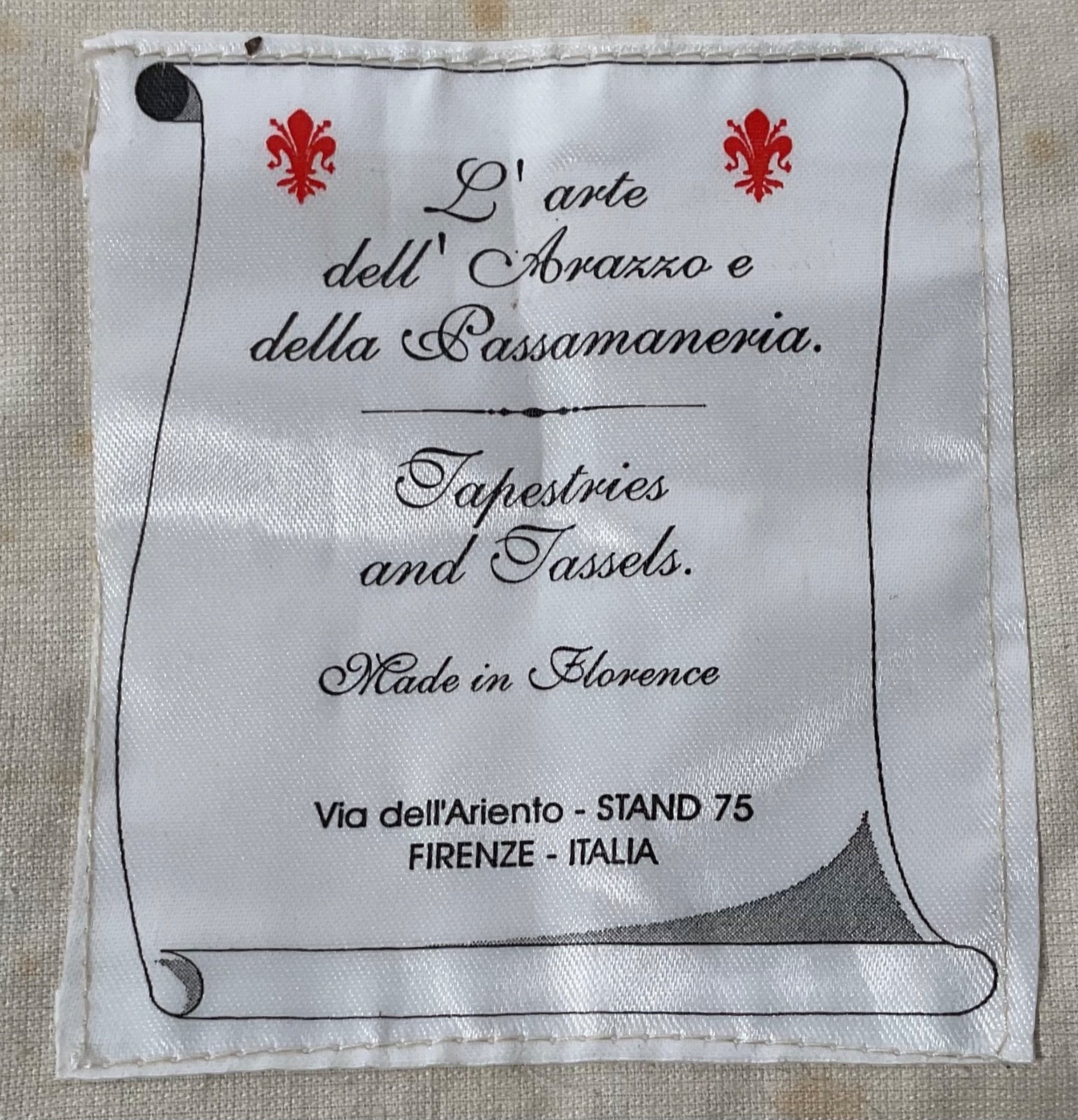Firenze Italian Jacquard Wall Tapestry Cityscape of Florence Italy 25x 18 No Rod
