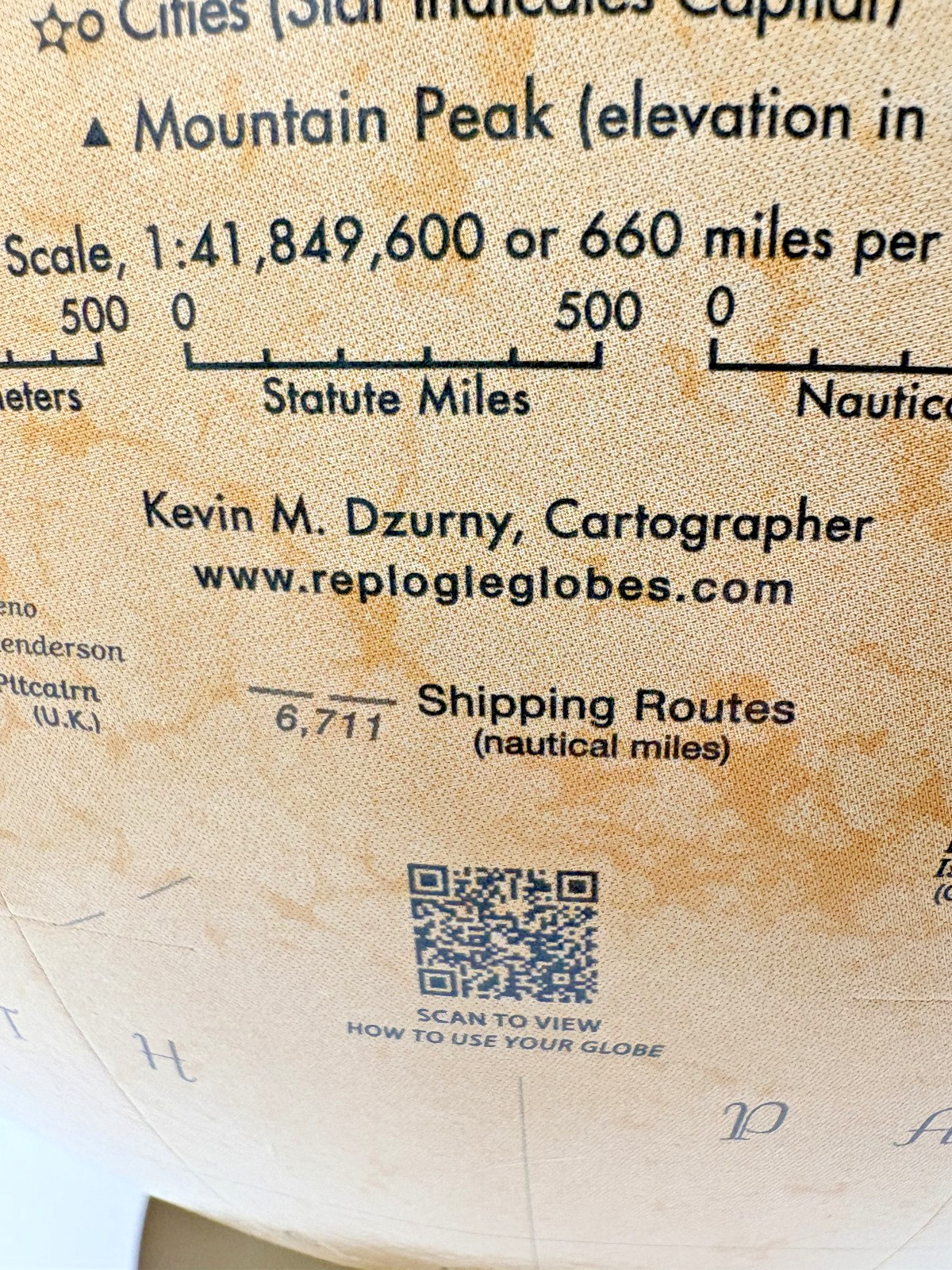 Vintage Replogle 12″ World Classic Series Globe Desktop Tabletop Atlas Map