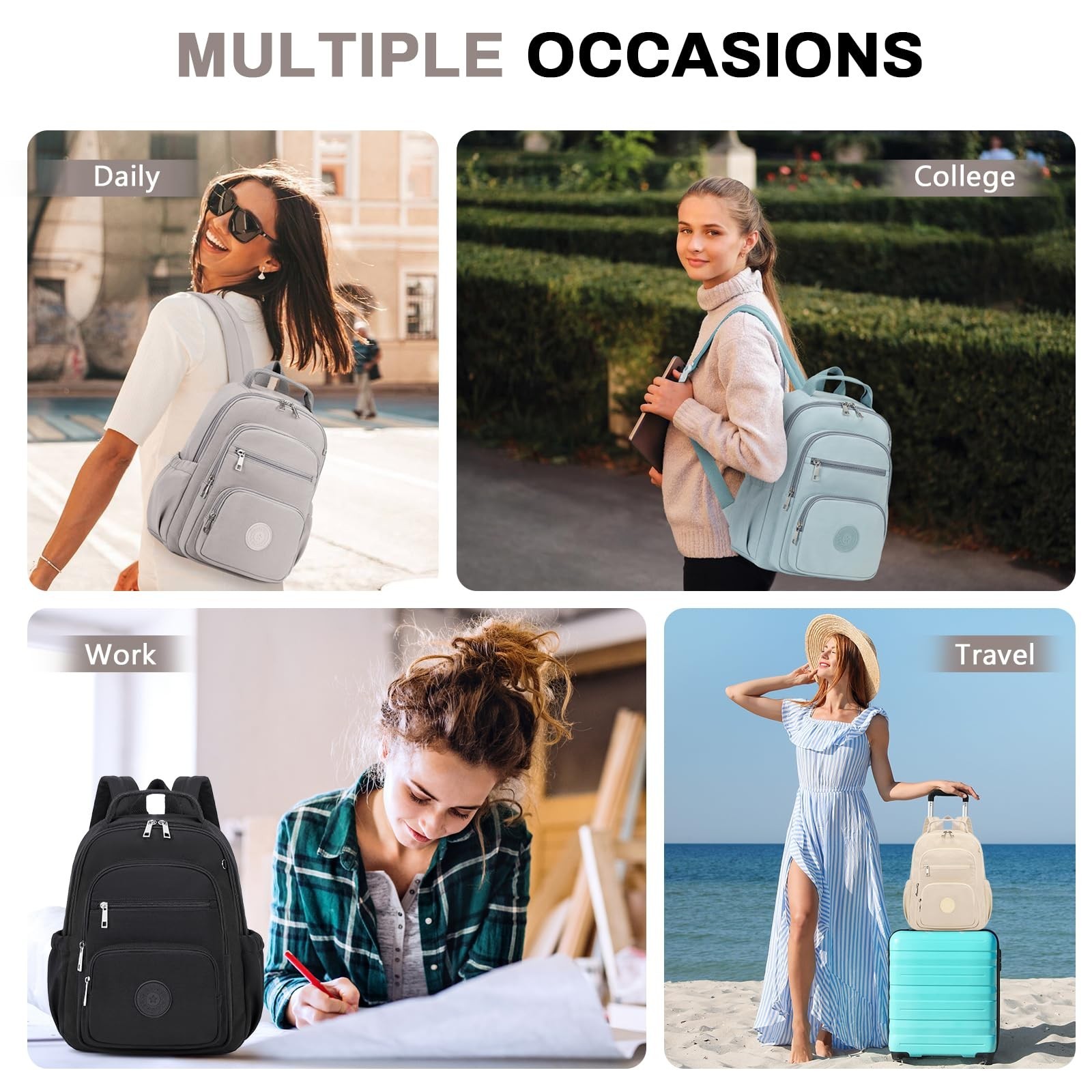 Small Backpack for Women, 2PCS Mini Backpack for Ladies Bookbag Purse for Wom…