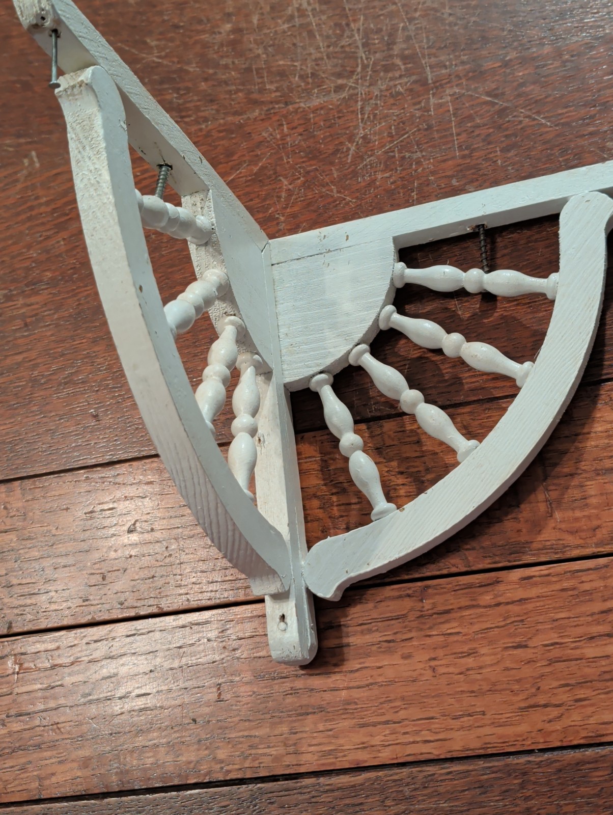 Farmhouse White-Distressed Corbels Shelf Or Corner Decor