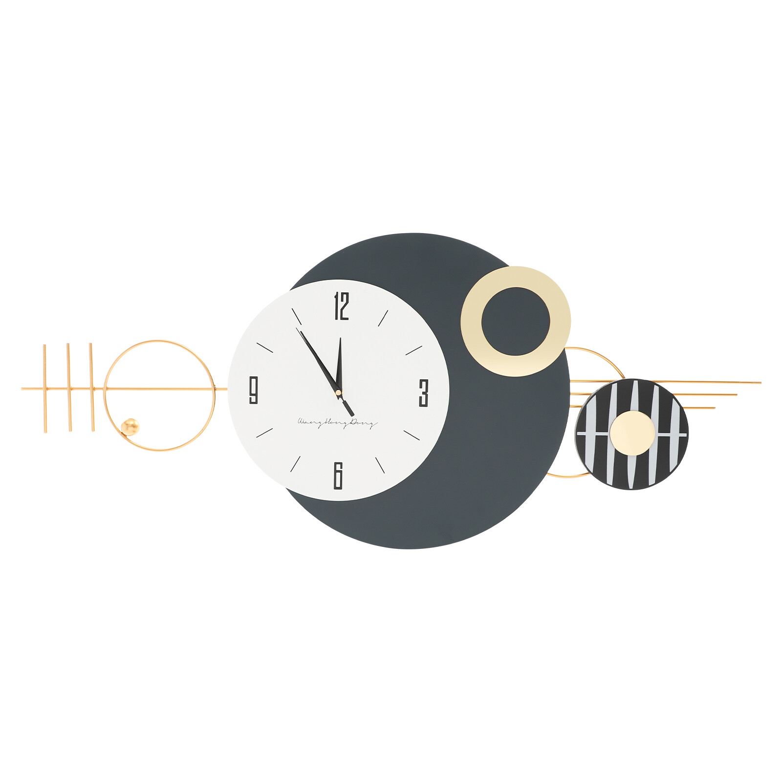 Wall Clock, Modern Decorative Art Clock, Battery Powered Metal Wall Decor Clock