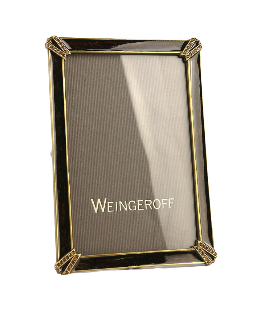 WEINGEROFF BROWN GOLD CORNERS FRAME 4X6 SWAROVSKI NEW $750 MADE IN USA NO BOX