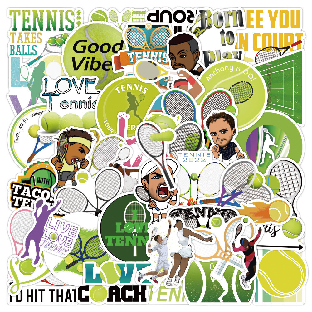 100Pcs Tennis Sticker for Adults Teens Girls Scrapbooking Water Bottles