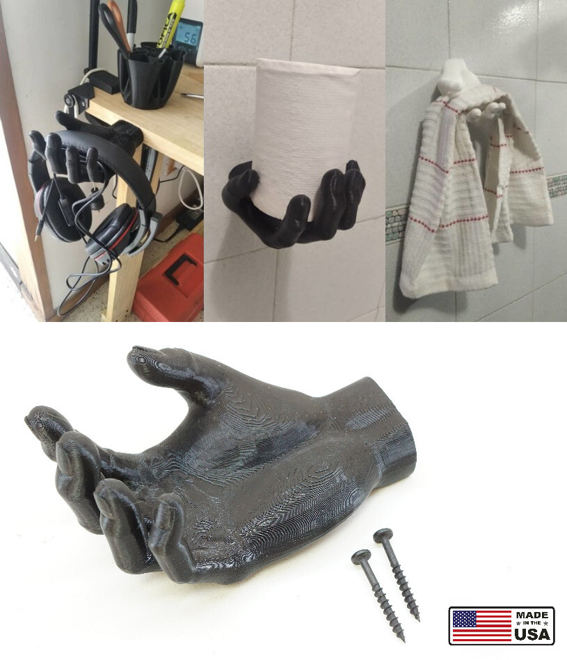 THE HAND – Detailed Wall Mount Holder for Toilet Paper, Towels, Keys, and more!