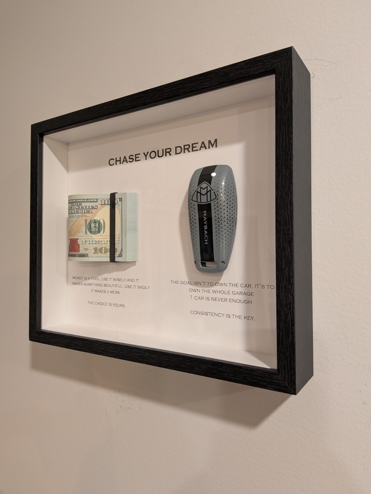 3D Money / Key Wall Art Box Frame