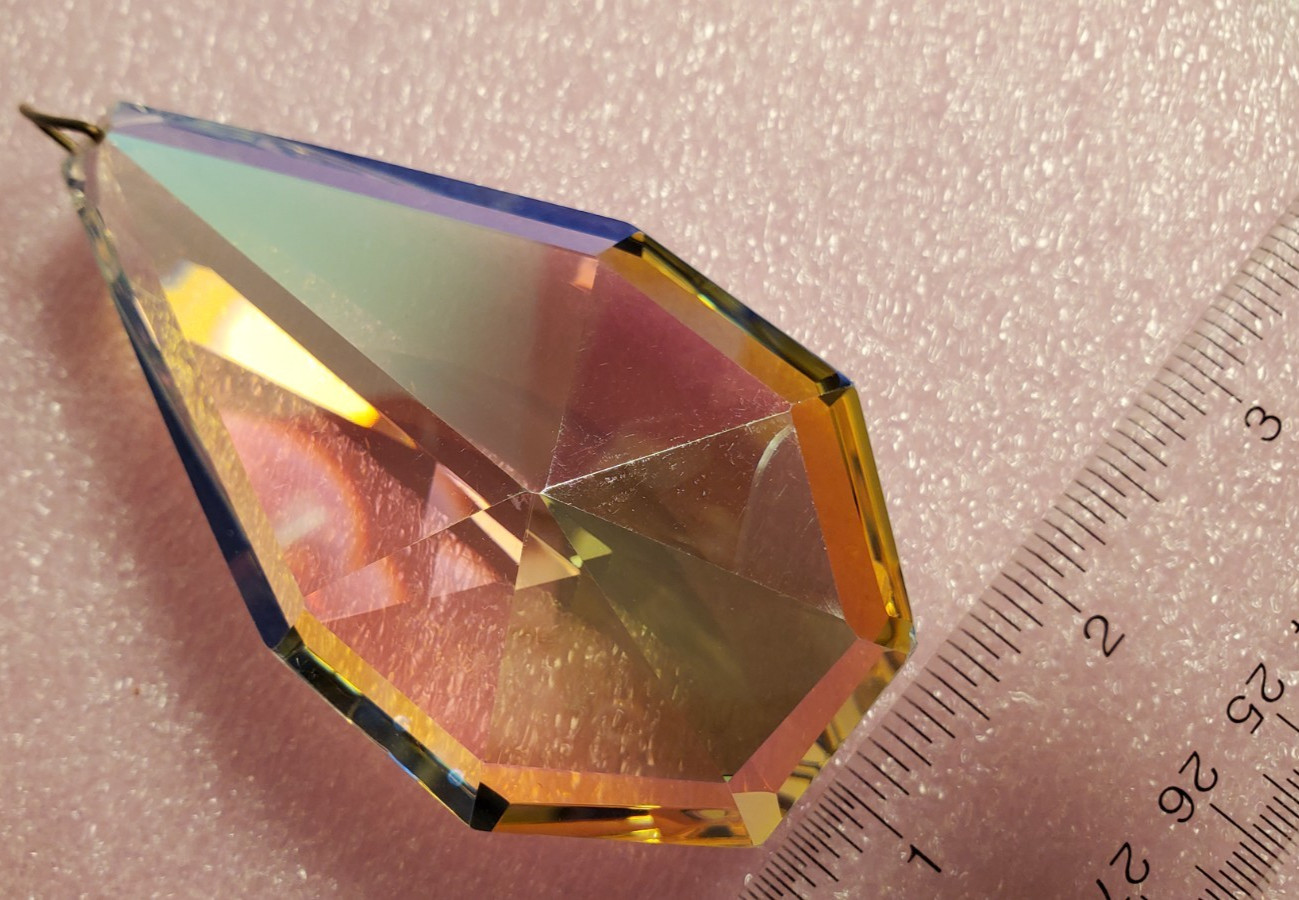 Faceted Large AB Aurora Borealis Crystal Glass Beveled Sun Catcher Ornament