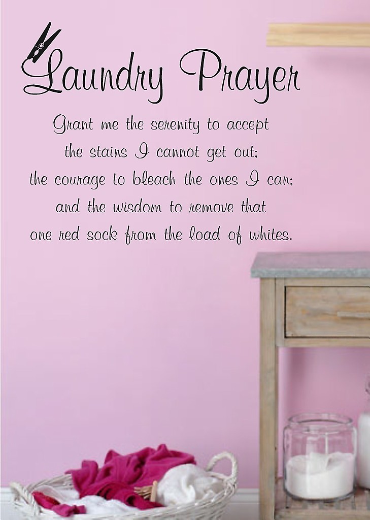 Laundry Prayer Vinyl Wall Decal Lettering Words for the wall Laundry Room