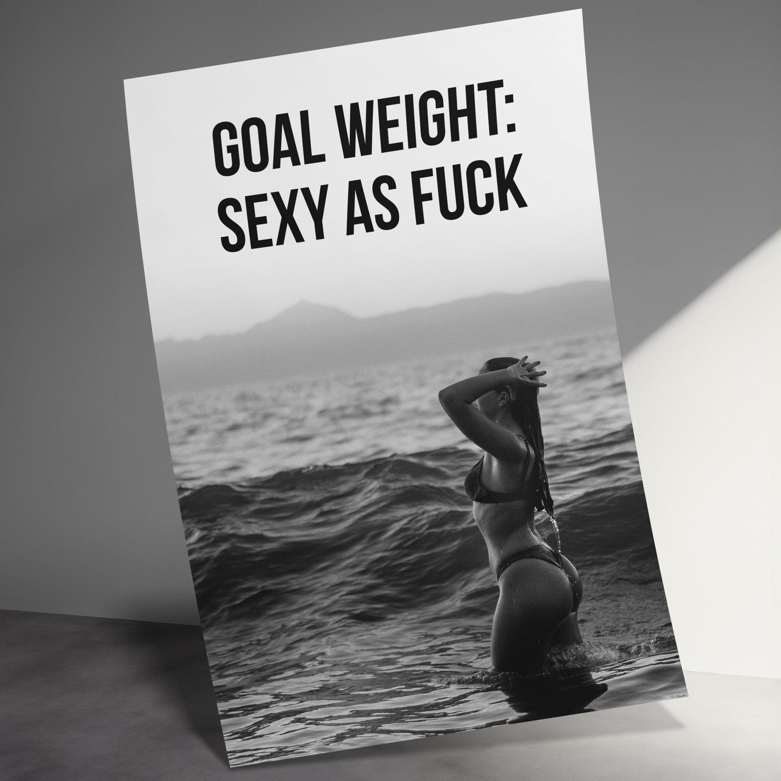 Fitness Motivation Poster – Goal Weight Inspirational Wall Art