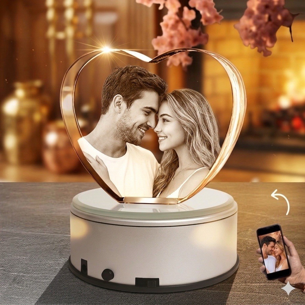 Small Heart Premium 3D Crystal Photo Gift for Mom Mother’s Day Keepsake