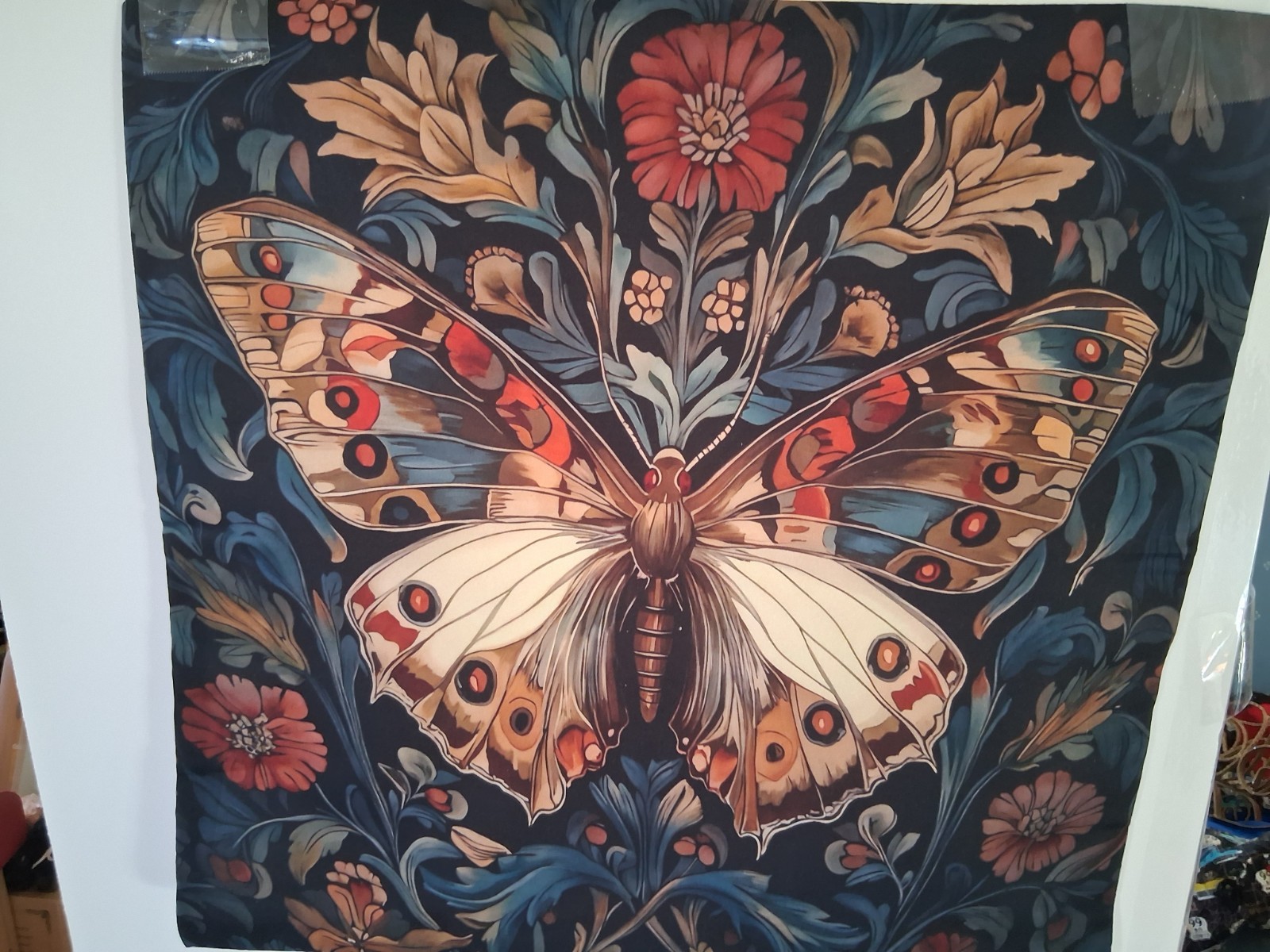 Decorative Butterfly Floral Multicolor Fabric Bohemian pillow casing