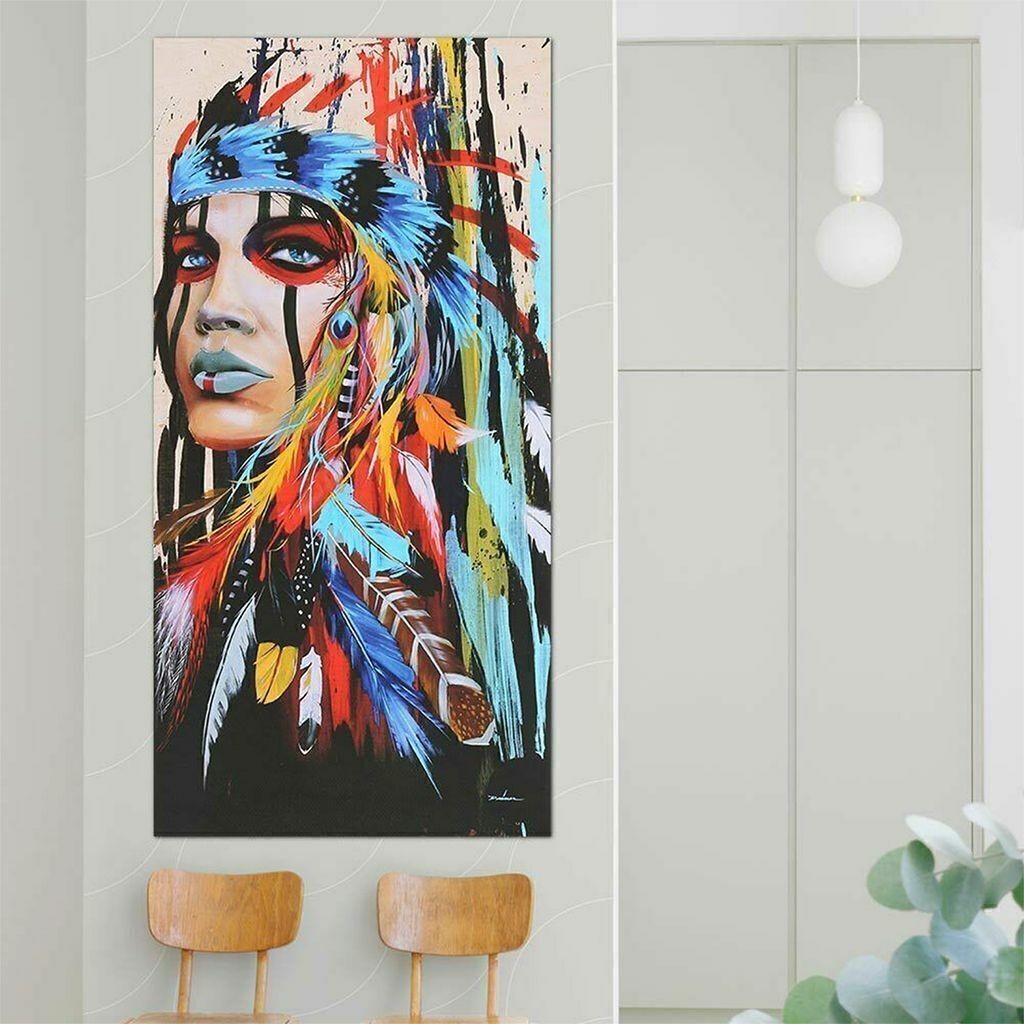 Womens Abstract Indian Canvas Oil Painting Print Picture Wall Art Home Decor