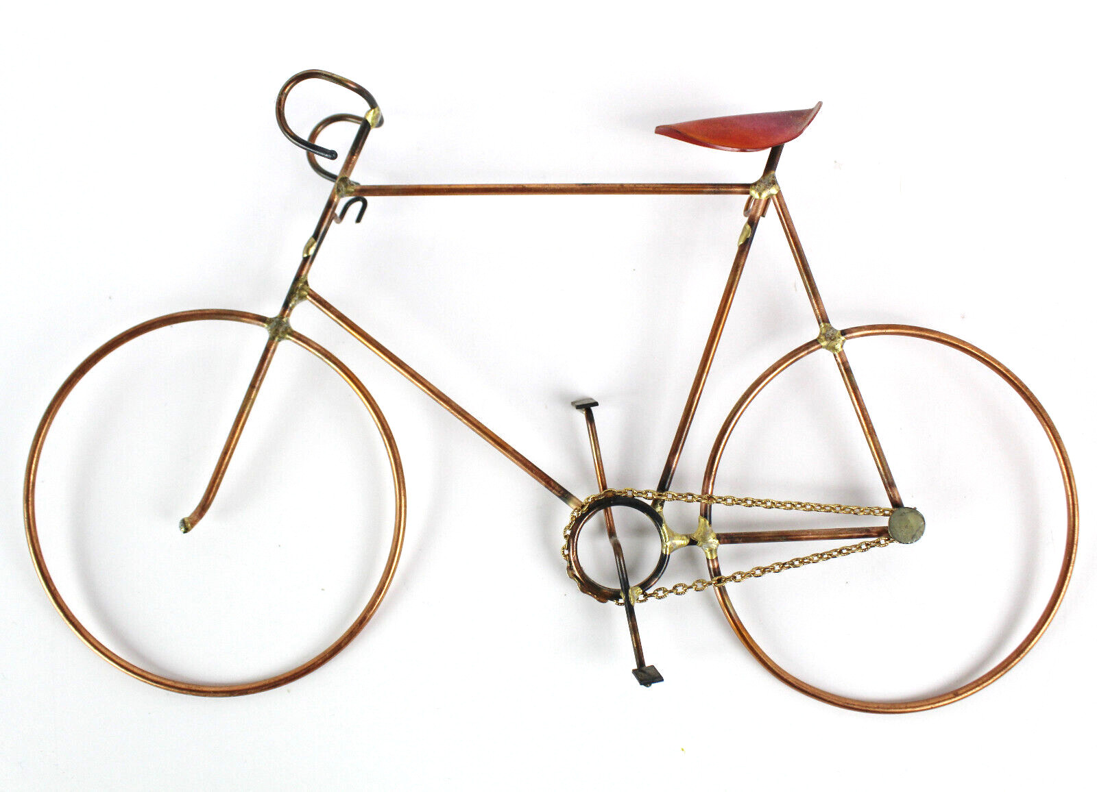 Vintage Handmade Copper Bicycle, Bike Hanging Wall Sculpture, Art 11.75″ x 7″