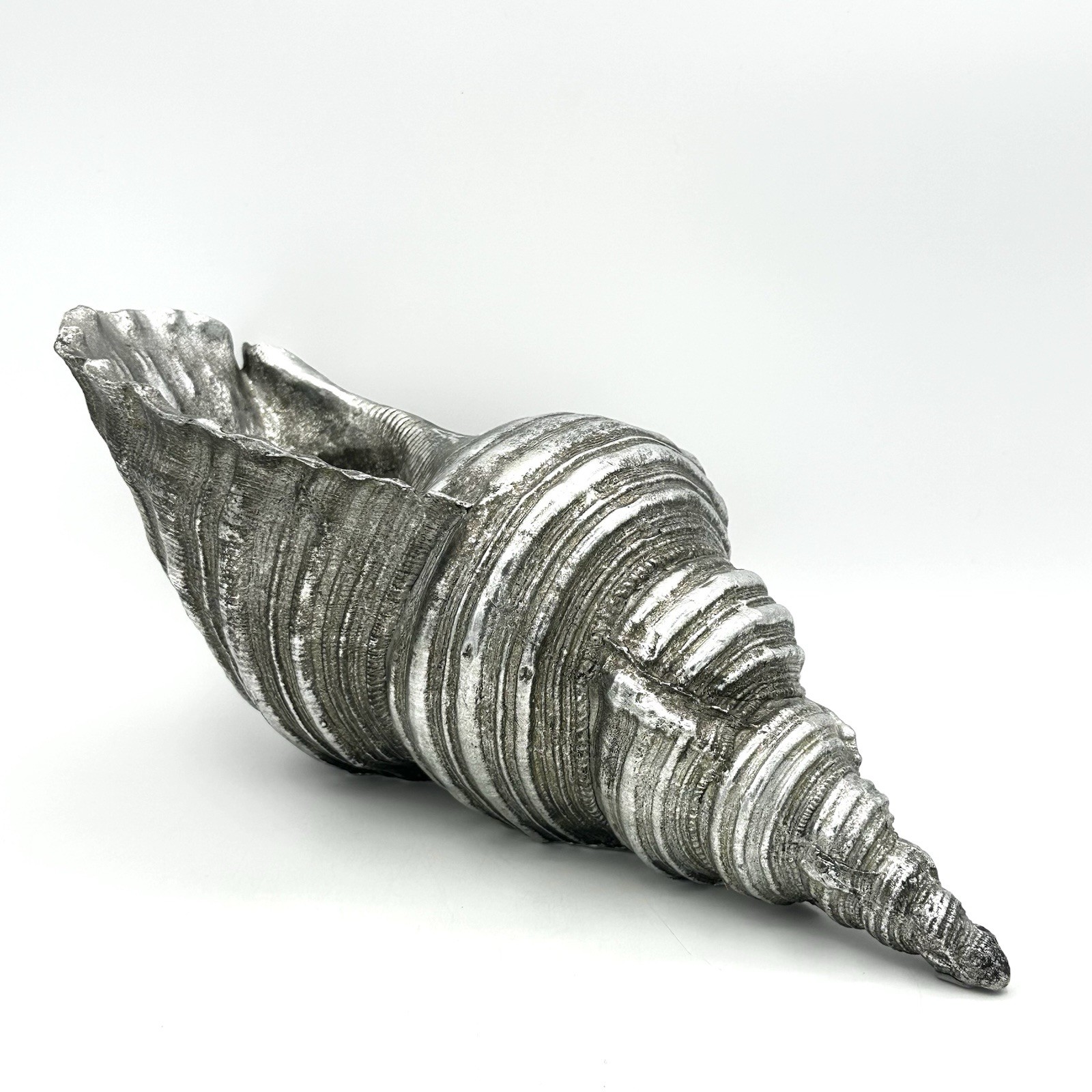 Large Silver Seashell Resin? 13 X 6 Inch Nautical Ocean Beach Decor