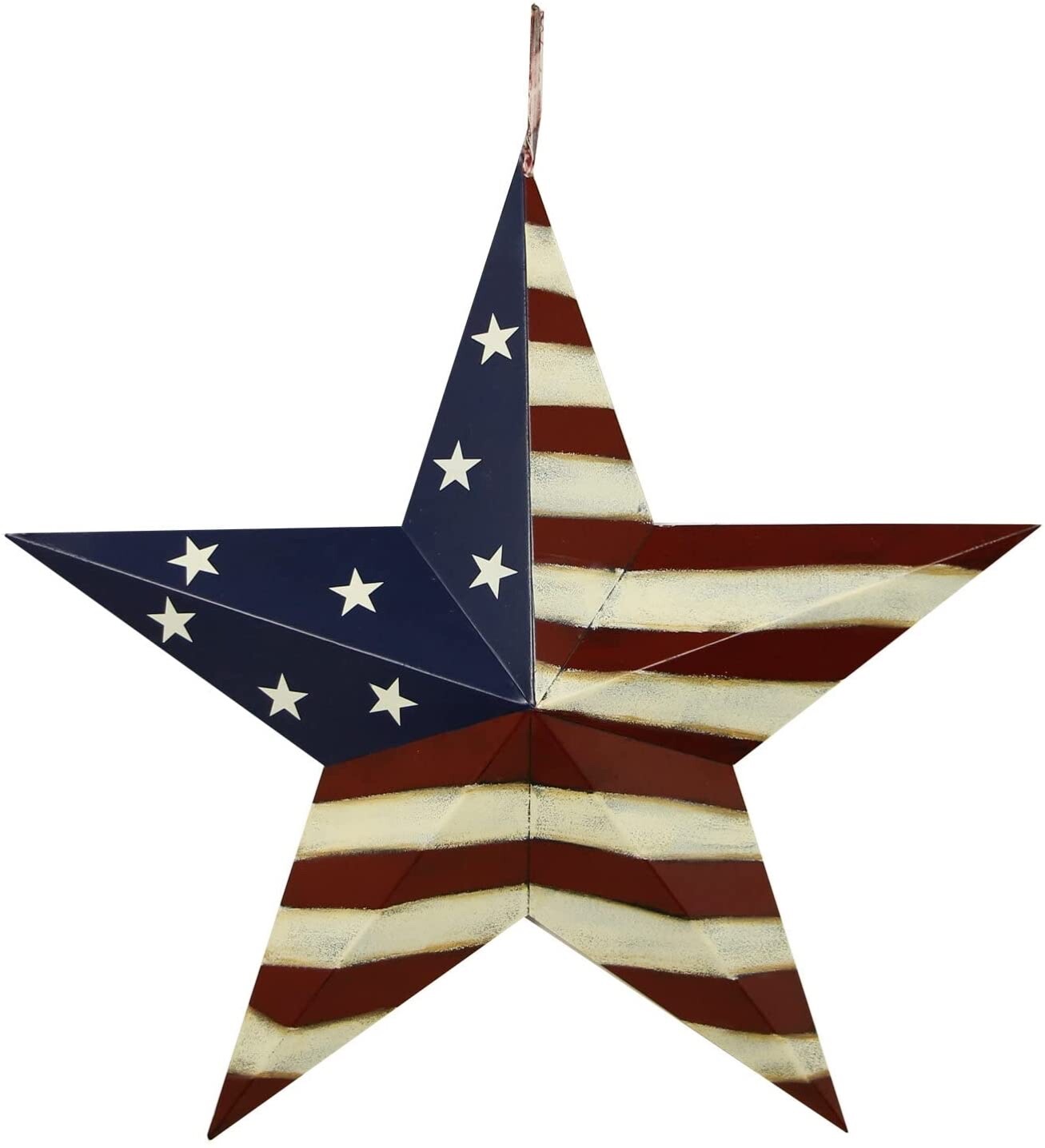 American Barn Star Metal Patriotic Old Glory USA Flag Barn Star Wall Decoration