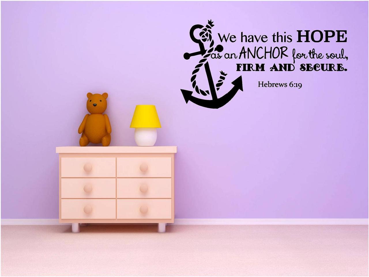 Hebrews 6:19 Vinyl Wall Decal | Bible Inspirational Quote Decor [CK93] 20″x11″