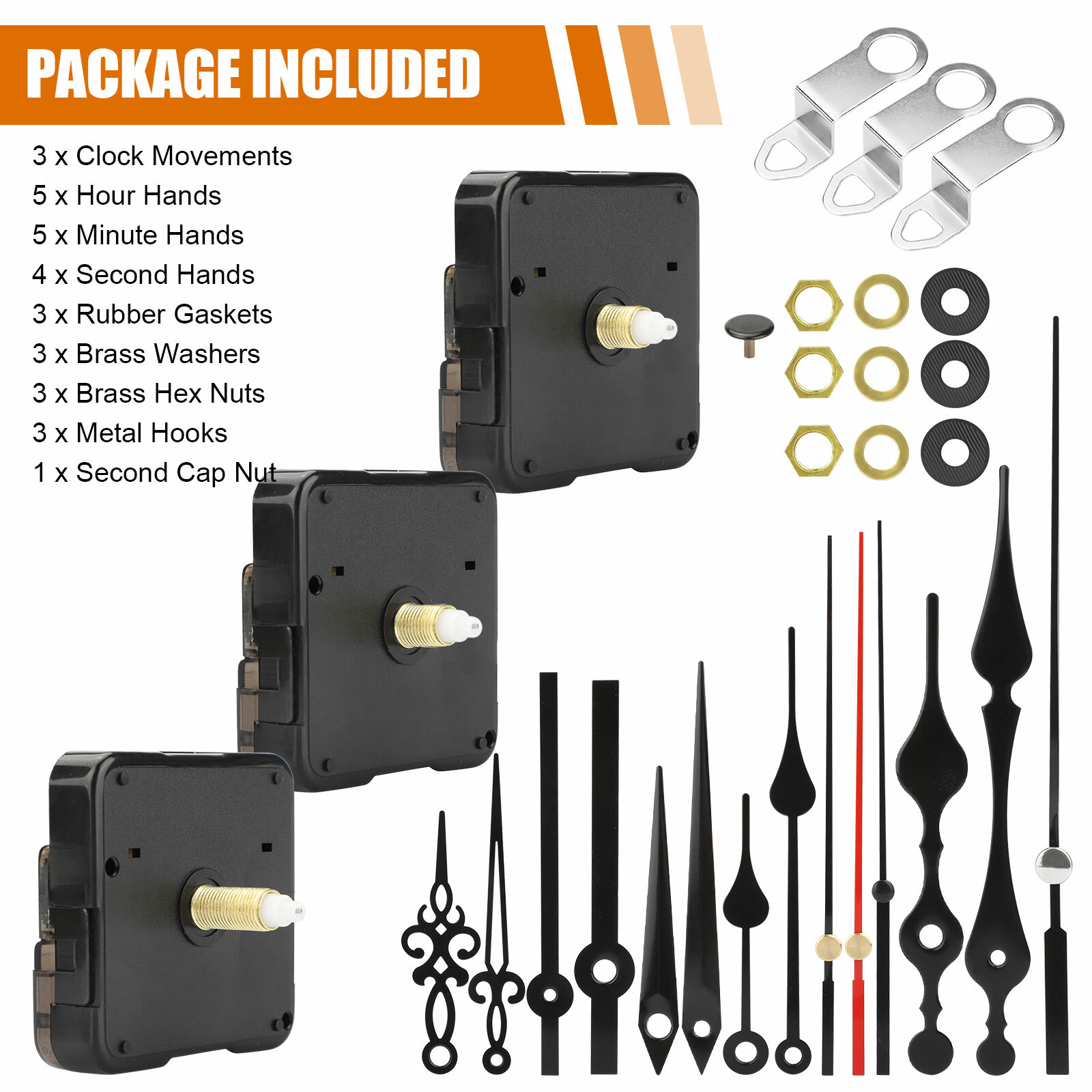 DIY Wall Quartz Clock Movement Mechanism Replacement Repair Kit Tool Parts Hands