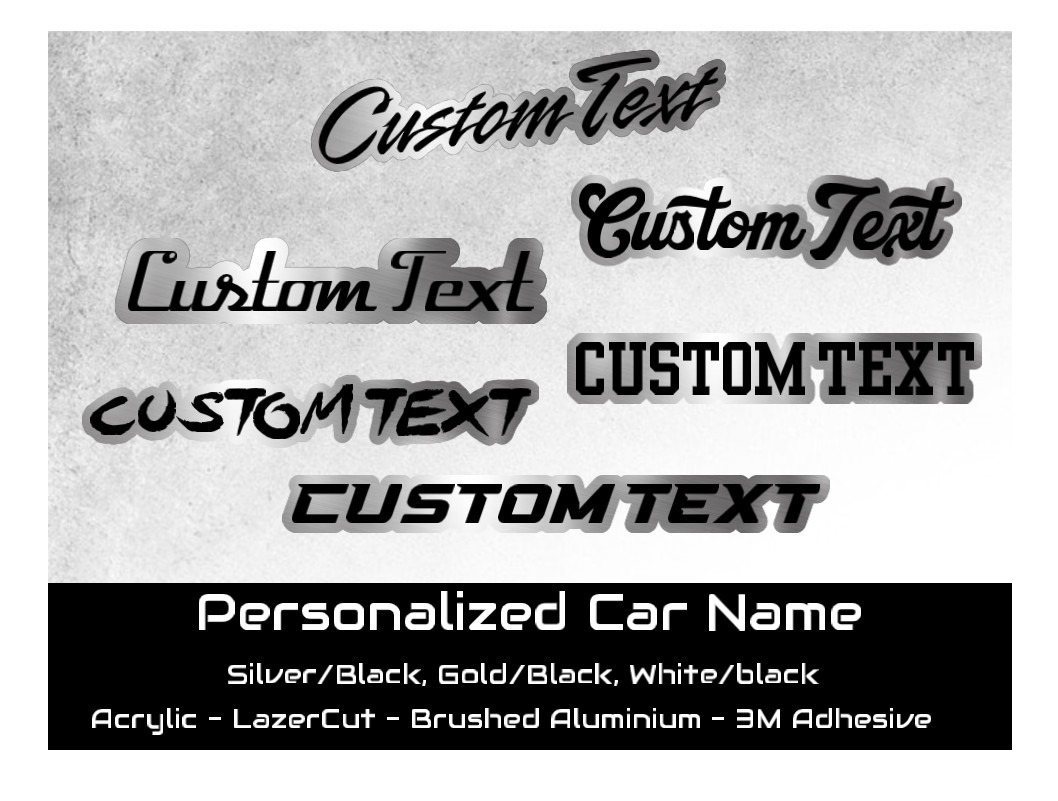 Custom Car Emblem Engraved Badge Racing Custom Text Name Car Truck accessories