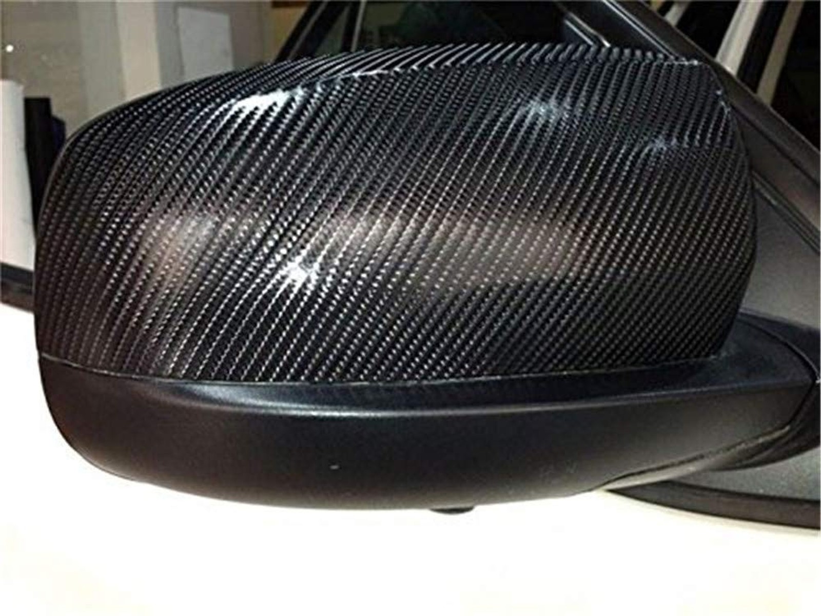 4D Black Carbon Fiber Vinyl Wrap Sticker Air Release Free Anti-Wrinkle with T…