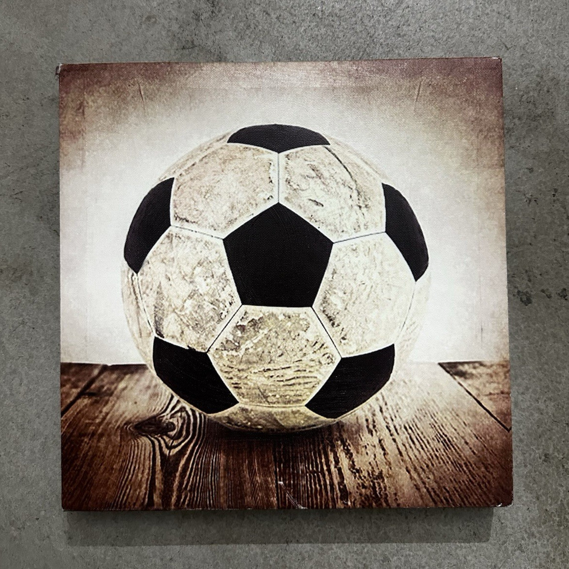 Soccer Ball Stretched Canvas Print Multicolor 12×12 Square Wood Frame