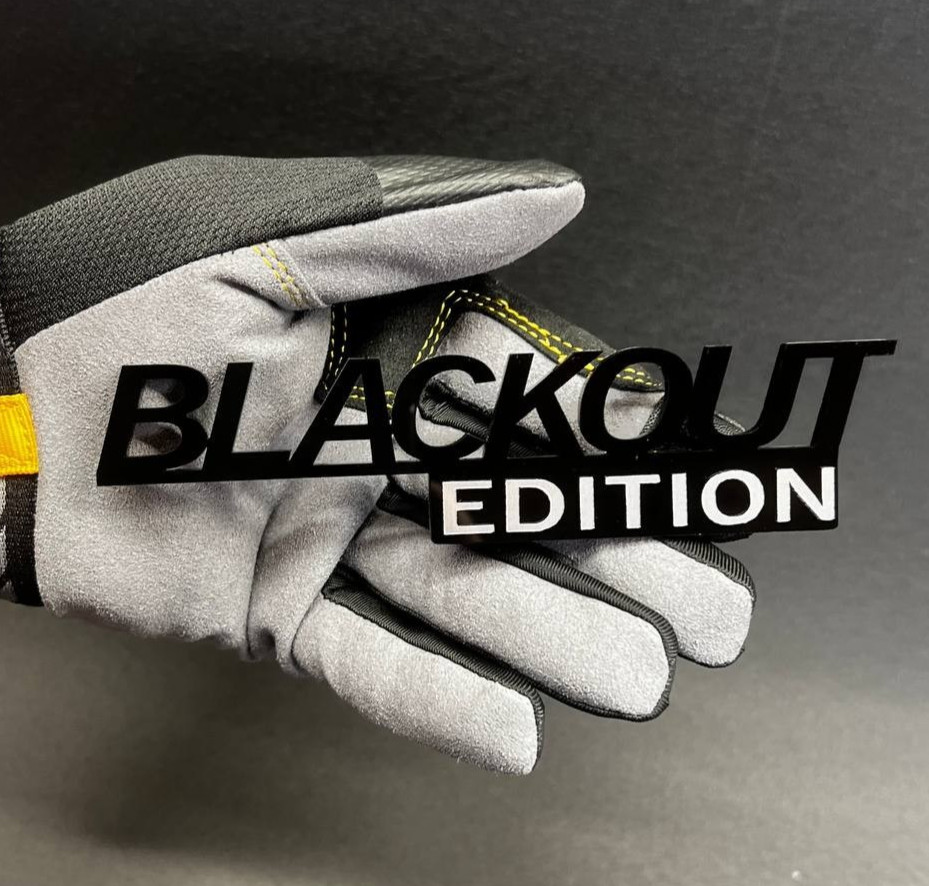 1PC BLACKOUT EDITION Custom 3D Text Car Badge Fender Emblem Tailgate Toolbox