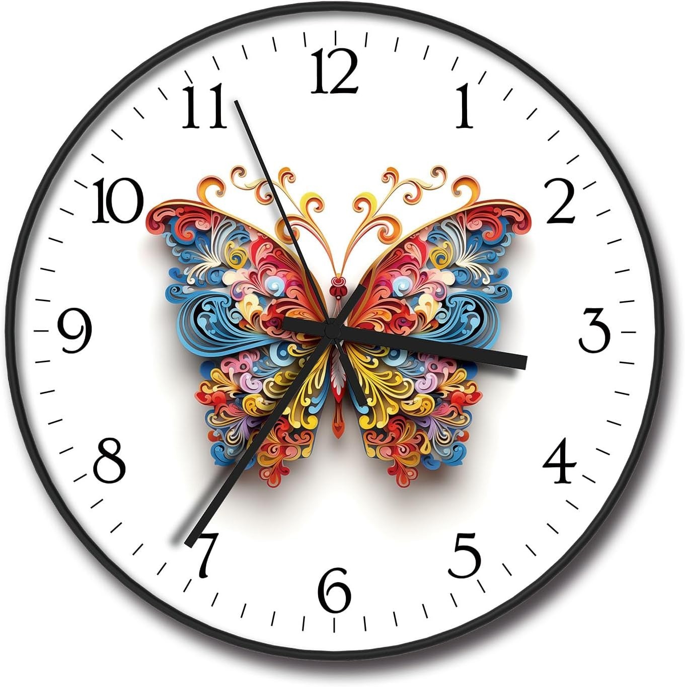 8 inch Silent Battery Operated Wall Clock, Decorative Round Wall Clock, Color…