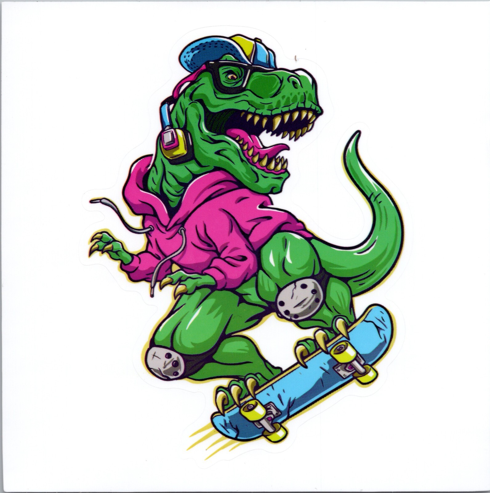 RAWR!! ~ T-REX SKATEBOARDING – Vinyl Sticker – 4.25in x 3.25in