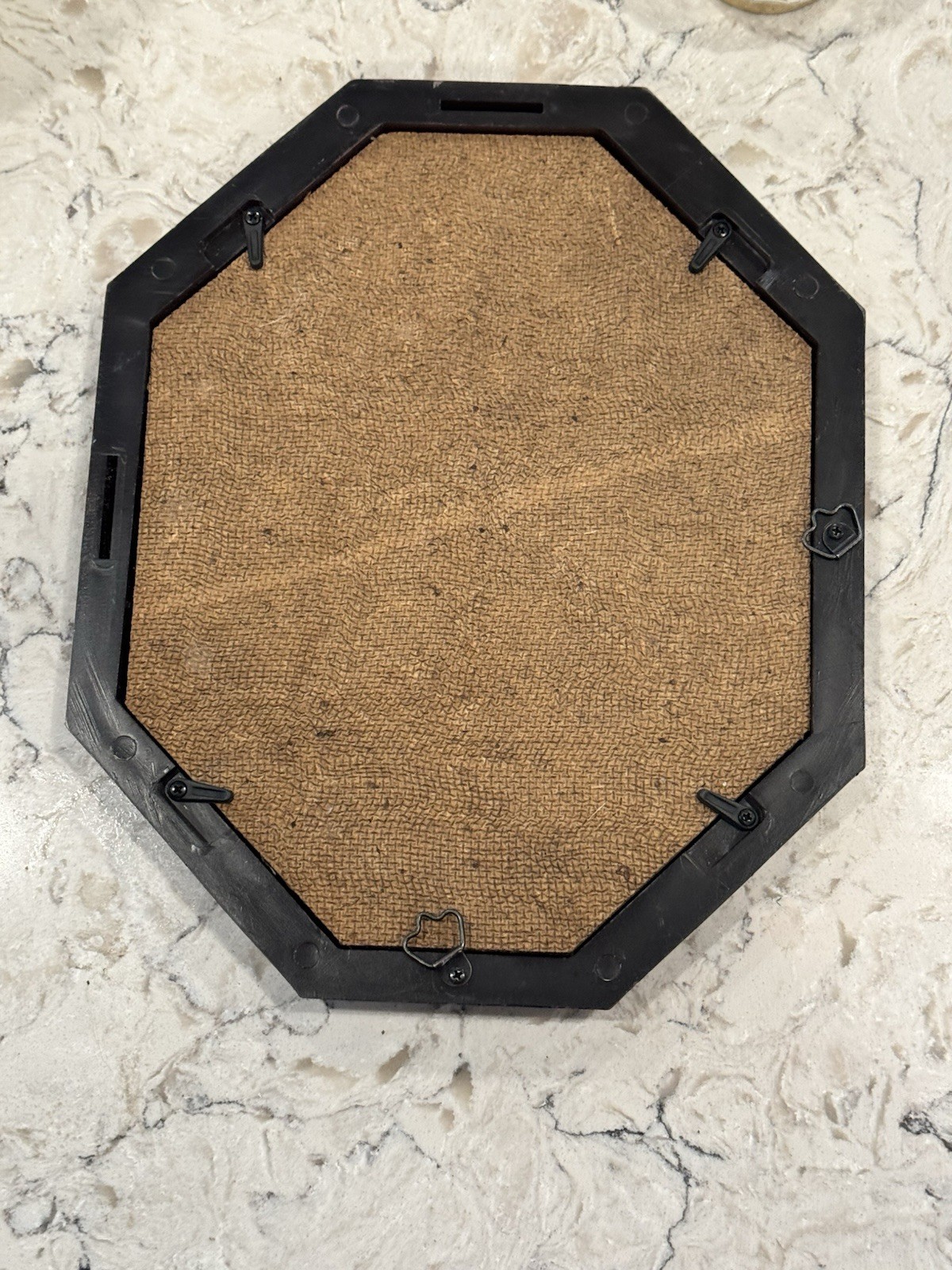 Vintage Octagon Wood Frame Plaque Rustic Farmhouse Cottagecore Wall Decor 1990s